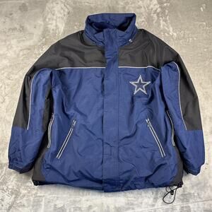 NFL Dallas Cowboys Jacket Mens XXL Blue Black Full Zip Football Coat 2 in 1